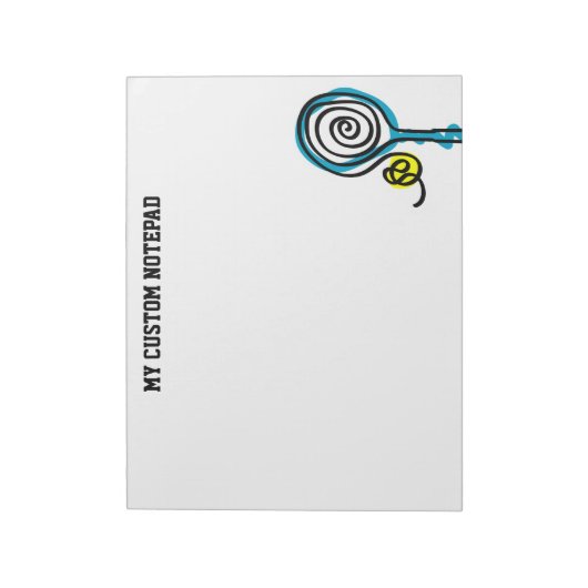 Personalisierter Tennisschläger und Ballschläger Notizblock (Rotiert)