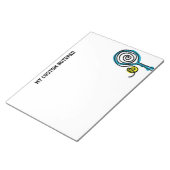 Personalisierter Tennisschläger und Ballschläger Notizblock (angewinkelt)