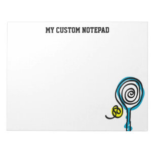 Personalisierter Tennisschläger und Ballschläger Notizblock