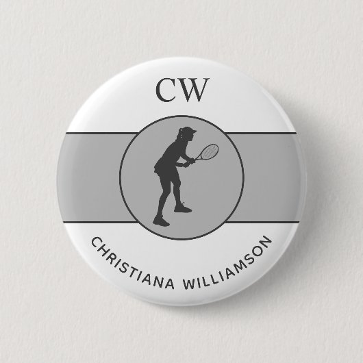 Personalisierter Tennisspieler Button (Vorderseite)
