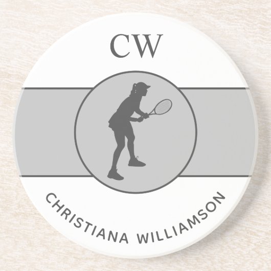 Personalisierter Tennisspieler Getränkeuntersetzer (Vorne)