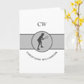 Personalisierter Tennisspieler Karte (Gelbe Blume)