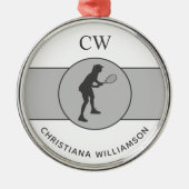 Personalisierter Tennisspieler Ornament Aus Metall (Vorne)
