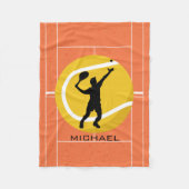 Personalisierter Tennisspielertrainer Fleecedecke (Vorderseite)