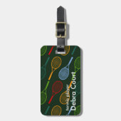 personalisierter Tennist Gepäckanhänger (Vorderseite vertikal)