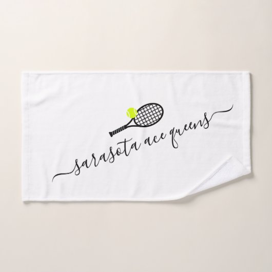 Personalisierter Tennisteam Name Elegantes Skript Handtuch (Handtuch)