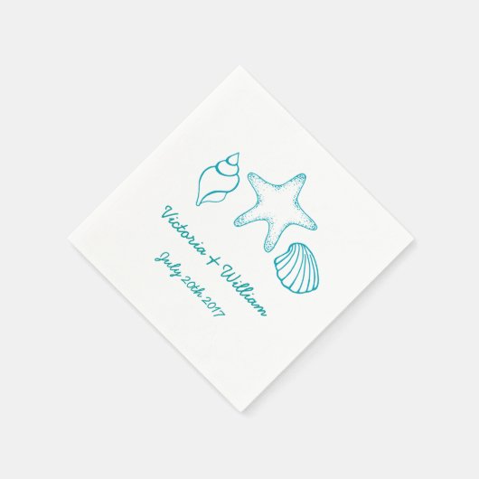 Personalisierter Termin für Hochzeiten am Strand N Serviette (Ecke)