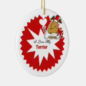 Personalisierter Terrier Hund Keepake Ornament (Rechts)