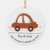 Personalisierter Testtakt für neuen Treiber Keramik Ornament (Vorne)