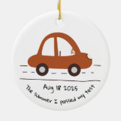 Personalisierter Testtakt für neuen Treiber Keramik Ornament (Hinten)