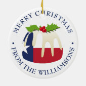 Personalisierter TEXAS-FLAGGE-WEIHNACHTSPUDDING-Ge Keramik Ornament (Hinten)