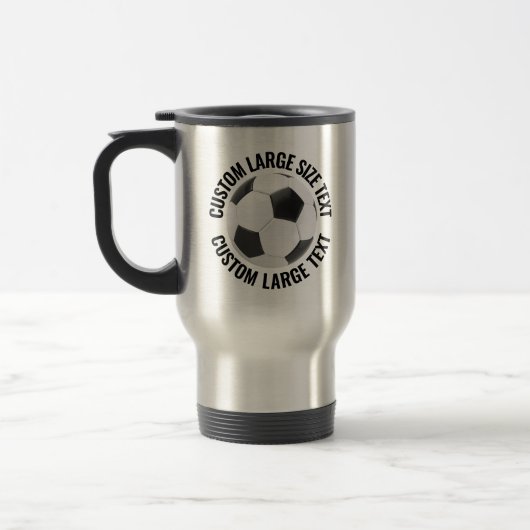 Personalisierter Text 15oz. Individueller Fußball Reisebecher (Links)