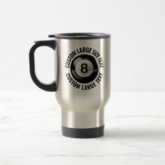 Personalisierter Text 15oz. Weißer Custom 8 Ball Reisebecher (Links)