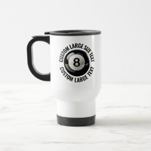 Personalisierter Text 15oz. Weißer Custom 8 Ball Reisebecher