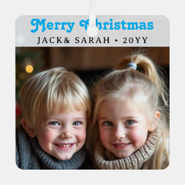 Personalisierter Text 2 Foto Grüne Retro-Typografi Ornament Aus Metall