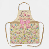 Personalisierter Text, Aquarellherz und Cupcake Schürze (Vorderseite)