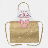 Personalisierter Text, Aquarellherz und Cupcake Schürze (Vorderseite)