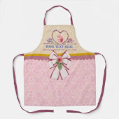 Personalisierter Text, Aquarellherz und Cupcake Schürze (Vorderseite)