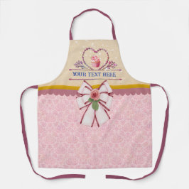 Personalisierter Text, Aquarellherz und Cupcake Schürze