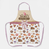 Personalisierter Text, Aquarellpinke, Kuchen und B Schürze (Vorderseite)
