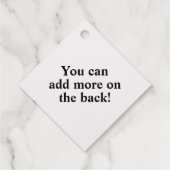 Personalisierter Text auf der Goldfolie Geschenkanhänger (Rückseite)