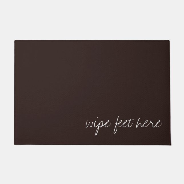 Personalisierter Text auf dunkler Schokolade Fußmatte (Vorderseite)