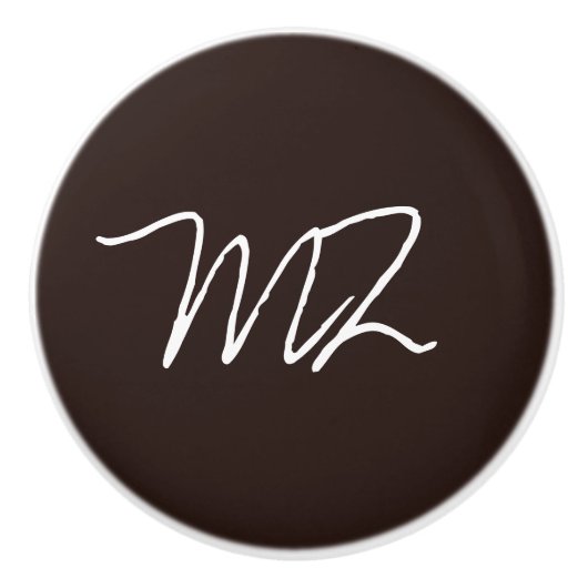 Personalisierter Text auf dunkler Schokolade Keramikknauf (Vorderseite)