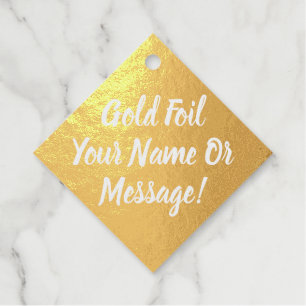 Personalisierter Text auf Goldfolie-Etikett Geschenkanhänger