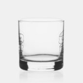 Personalisierter Text auf Hand gezeichneter Flachb Whiskyglas (Rechts)
