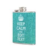 Personalisierter Text auf Türkis behalten Flachmann (Links)