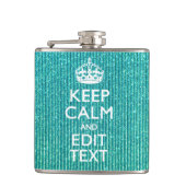 Personalisierter Text auf Türkis behalten Flachmann (Vorderseite)