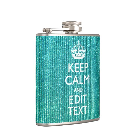 Personalisierter Text auf Türkis behalten Flachmann (Rechts)