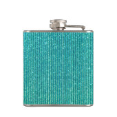 Personalisierter Text auf Türkis behalten Flachmann (Rückseite)