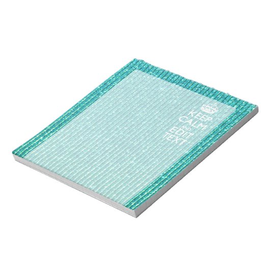 Personalisierter Text auf Türkis behalten Notizblock (Rotiert)