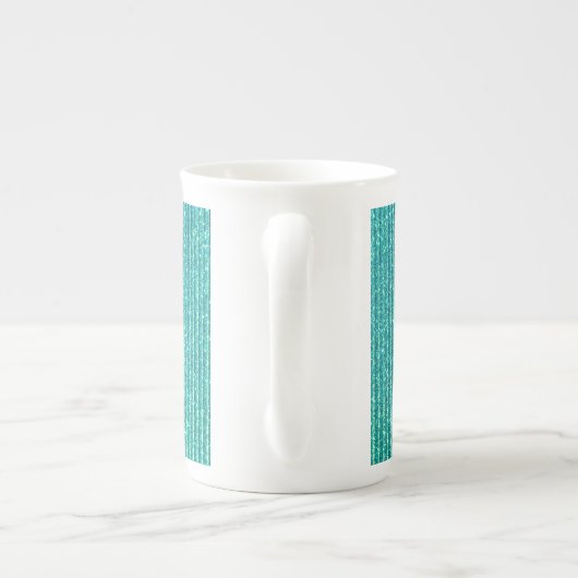 Personalisierter Text auf Türkis behalten Porzellantasse (Rückseite)