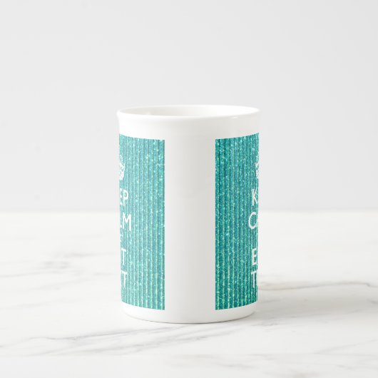 Personalisierter Text auf Türkis behalten Porzellantasse (Vorderseite)