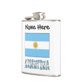 Personalisierter Text der argentinischen Flagge Flachmann (Links)