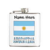 Personalisierter Text der argentinischen Flagge Flachmann (Vorderseite)