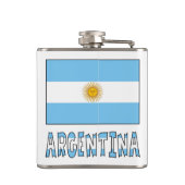 Personalisierter Text der argentinischen Flagge Flachmann (Rückseite)