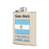 Personalisierter Text der argentinischen Flagge Flachmann (Links)