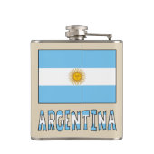 Personalisierter Text der argentinischen Flagge Flachmann (Rückseite)
