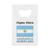Personalisierter Text der argentinischen Flagge Geldbeutel Flaschenöffner (Vorderseite)