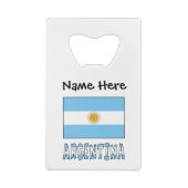 Personalisierter Text der argentinischen Flagge Geldbeutel Flaschenöffner (Rückseite)