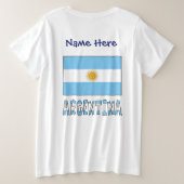 Personalisierter Text der argentinischen Flagge Große Größe T-Shirt (Design Rückseite)
