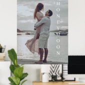 Personalisierter Text Flitterwochen-Hochzeit benut Poster (Heimbüro)