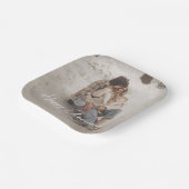 Personalisierter Text für das Foto eines benutzerd Pappteller (Gewinkelt)