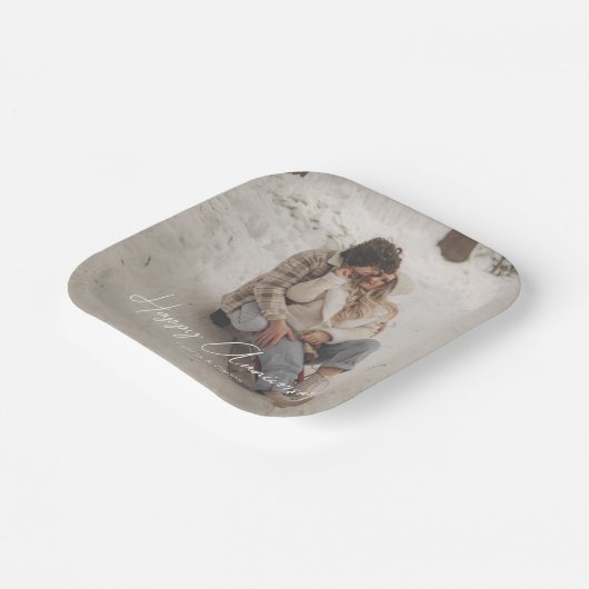 Personalisierter Text für das Foto eines benutzerd Pappteller (Gewinkelt)