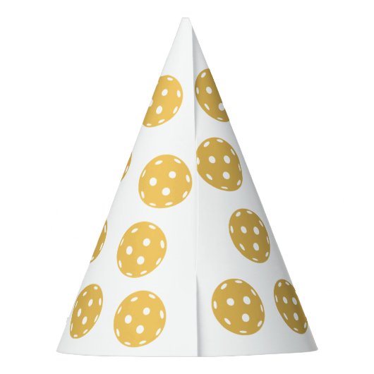 Personalisierter Text für Fun Pickleball-Muster Partyhütchen (Rückseite)