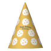 Personalisierter Text für Fun Pickleball-Muster Partyhütchen (Vorderseite)