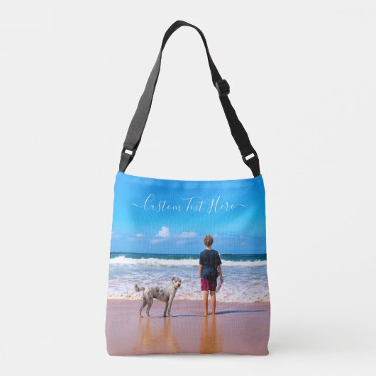 Personalisierter Text für Ihr Foto-Großraumtasche Tragetaschen Mit Langen Trägern (Rückseite)